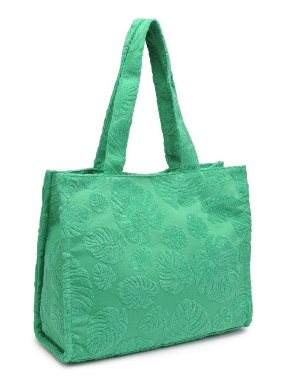 Urban Expressions Beachside Bliss Tote – Green Leaf Print Terry Tote – BNWT